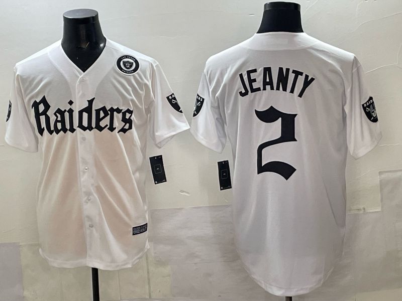 Men 2025 Oakland Raiders #2 Jeanty white 6th generation Joint Name Nike Limited NFL Jersey style 011->oakland raiders->NFL Jersey
